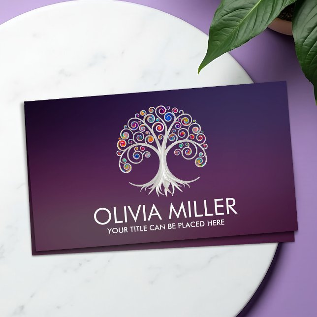 Spiral Tree of Life -  colour swirl foliage Business Card (Creator Uploaded)