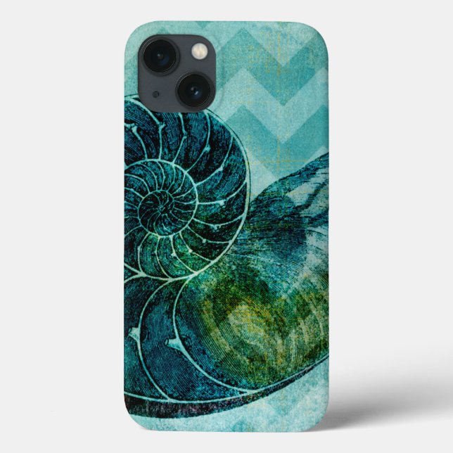 Spiral Turquoise Conch Shell Case-Mate iPhone Case (Back)
