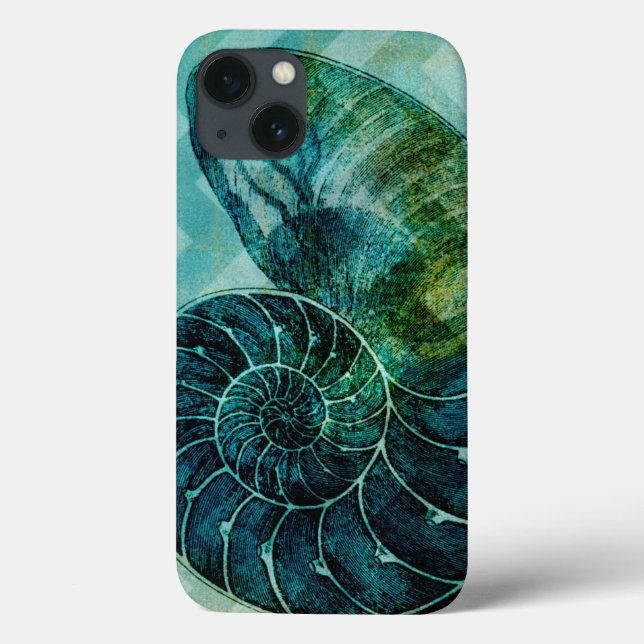 Spiral Turquoise Conch Shell Case-Mate iPhone Case (Back)