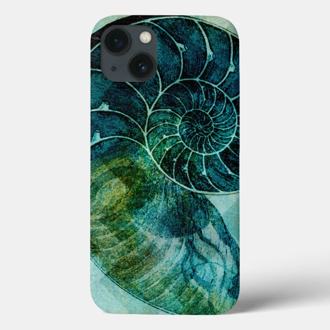 Spiral Turquoise Conch Shell Case-Mate iPhone Case (Back)