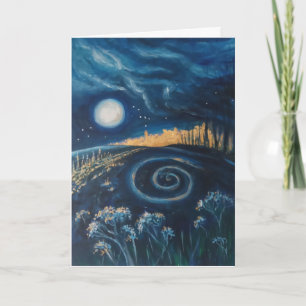 Spiral under the moon card