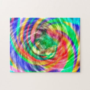 Spiral Vibes Tie Dye Jigsaw Puzzle