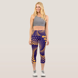 Spiral Vortex pattern Capri Leggings