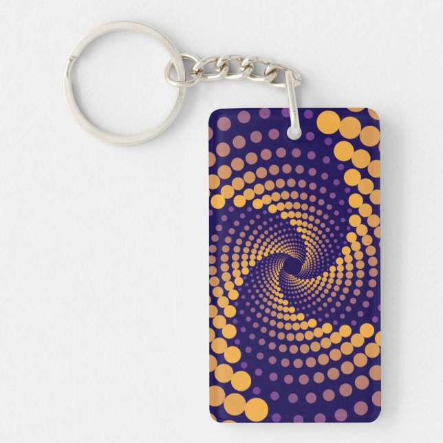 Spiral Vortex pattern Key Ring (Front)