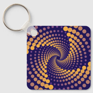 Spiral Vortex pattern Key Ring