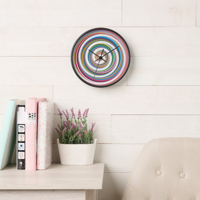 Spiral Vortex Round Wall Clock (Reading Room)
