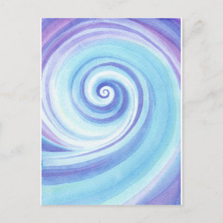 Spiral, Wave Shell Water Colour Postcard