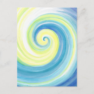 Spiral, Wave Shell Water Colour Postcard