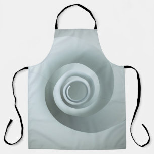 Spiral white and gray illustration apron