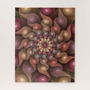 Spiral Wings, Modern Abstract Colourful Fractal Ar Jigsaw Puzzle