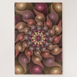 Spiral Wings, Modern Abstract Colourful Fractal Ar Jigsaw Puzzle