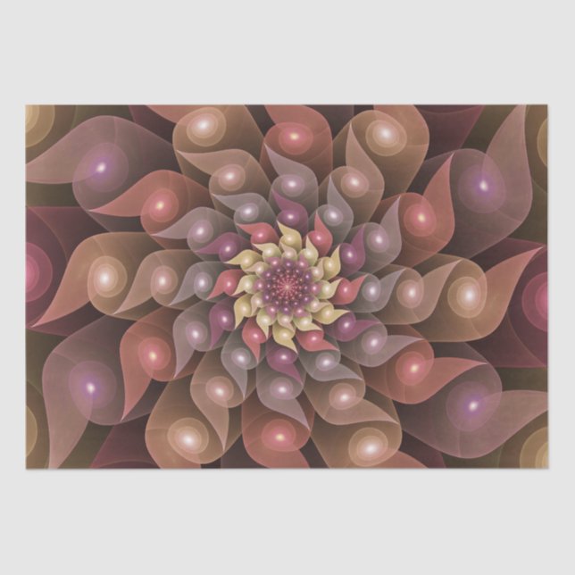 Spiral Wings, Modern Abstract Colourful Fractal Ar Tissue Paper (Front)