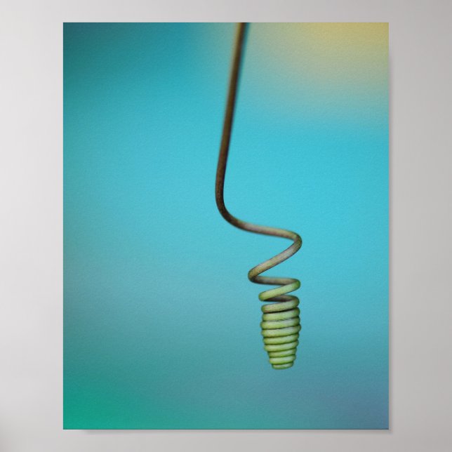 Spiral Wire Thread Blue Abstract Poster (Front)
