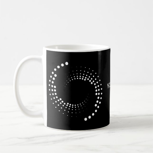 Spiral with white circles -  coffee mug (Left)