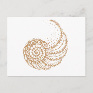 spiral yellow postcard