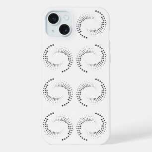 Spirale mit schwarzen Kreisen - iPhone 15 Plus Case