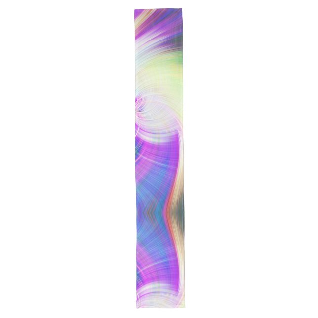 SPIRALFLUO - Psychedelic Colourful Modern Fractal  Long Table Runner (Front)