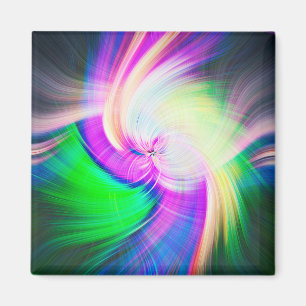 SPIRALFLUO - Psychedelic Colourful Modern Fractal Magnet