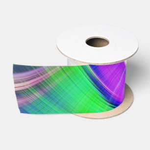 SPIRALFLUO - Psychedelic Colourful Modern Fractal Satin Ribbon