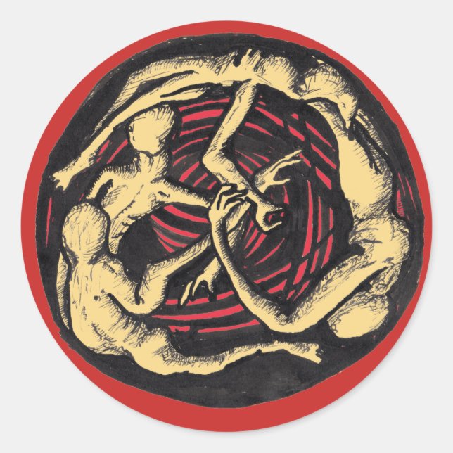 Spiraling Descent Classic Round Sticker (Front)