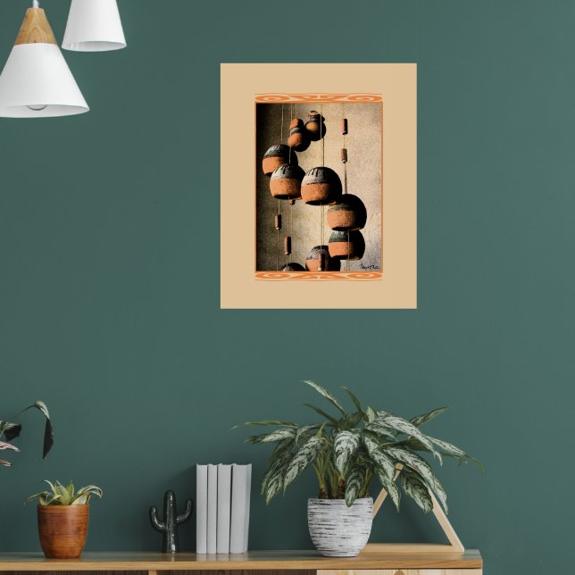 Spiralled Clay Wind Chimes Still Life Poster (Living Room 1)