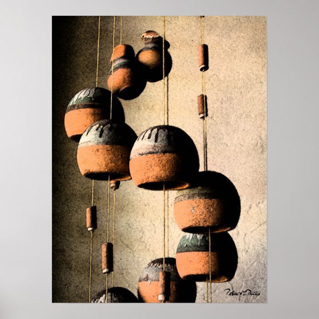 Spiralled Clay Wind Chimes Still Life Poster (Front)