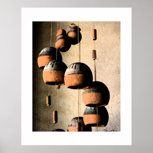 Spiralled Clay Wind Chimes Still Life Poster (Front)