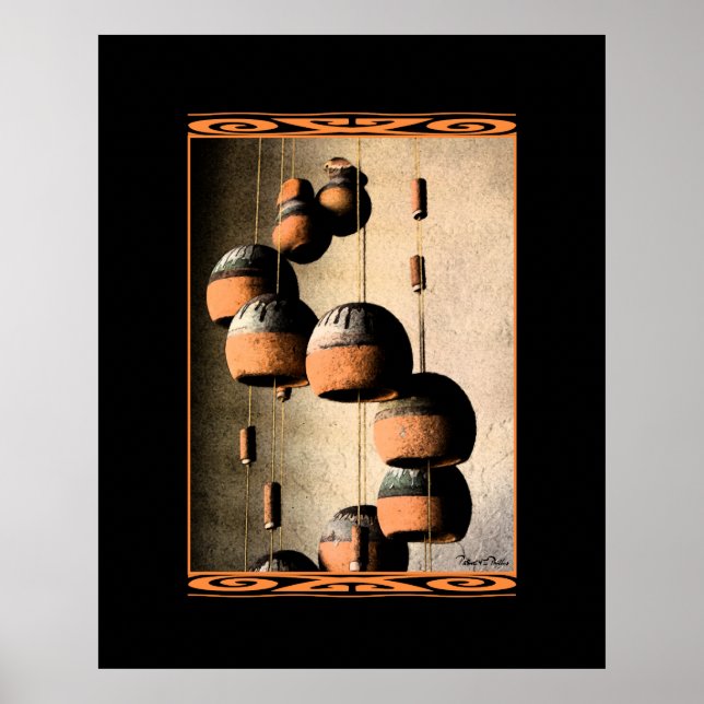 Spiralled Clay Wind Chimes Still Life Poster (Front)
