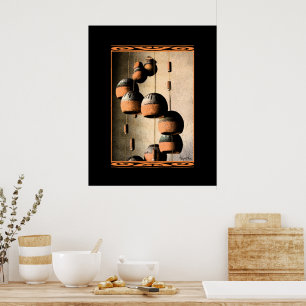 Spiralled Clay Wind Chimes Still Life Poster