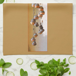 Spiralled Clay Wind Chimes Still Life Tea Towel