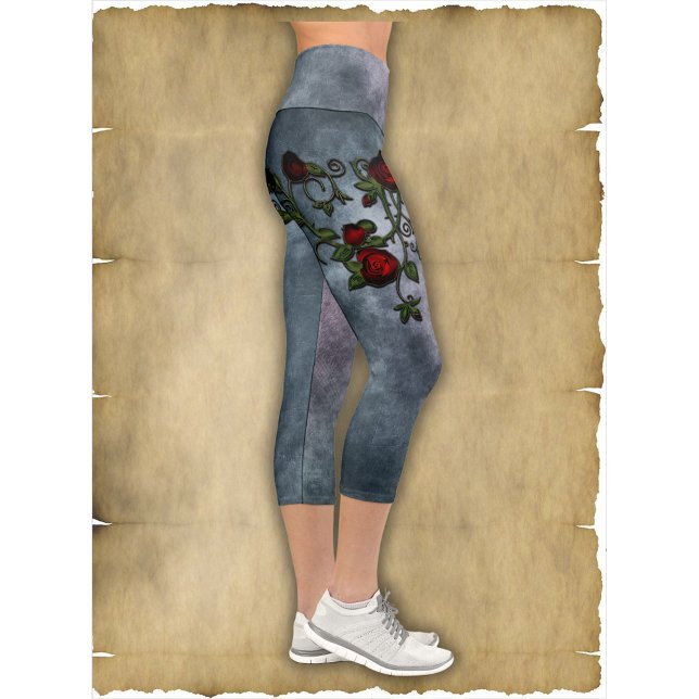Spiralled Splendour: A Rose Vine Tale Capri Leggings (Creator Uploaded)