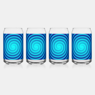 Spiralling Blue Vertigo Can Glass