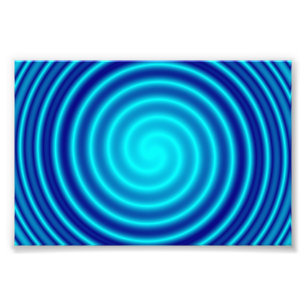 Spiralling Blue Vertigo Photo Print