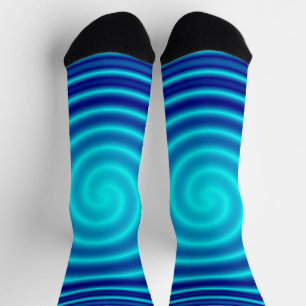 Spiralling Blue Vertigo Socks