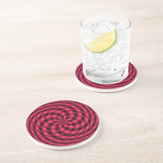 Spiralling Concentric Circles in Red Coaster (Side)