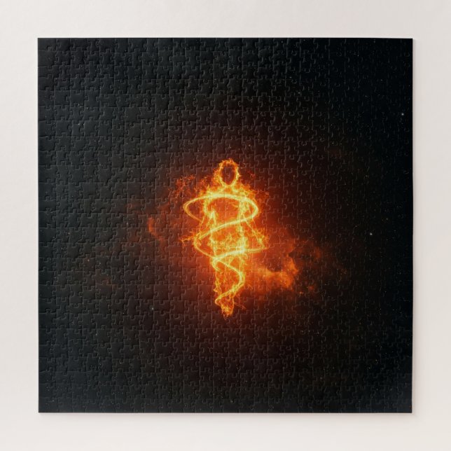 Spiralling Fire Spirit in Deep Dark Outer Space Jigsaw Puzzle (Vertical)