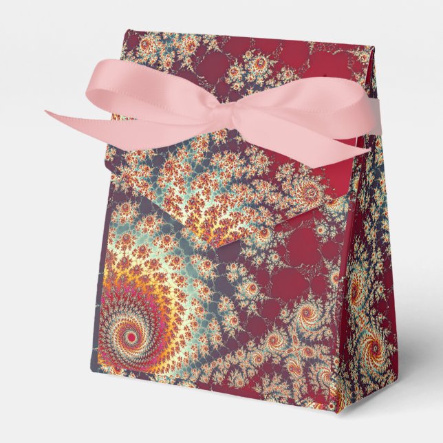 Spiralling Floral Pattern Favour Box (Front Side)