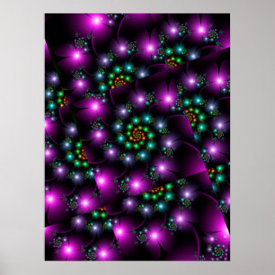 Spiralling Flower Lights Poster