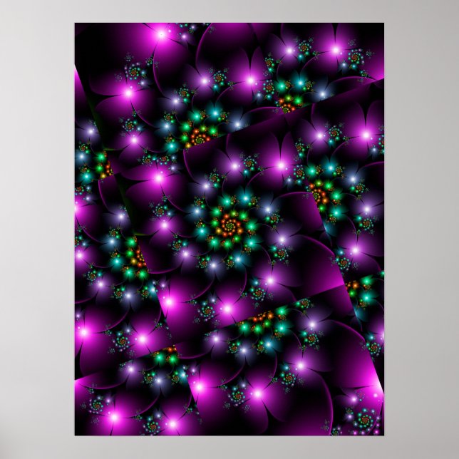 Spiralling Flower Lights Poster (Front)