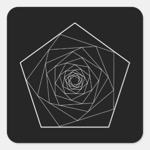 Spiralling Pentagon Sacred Geometry Square Sticker