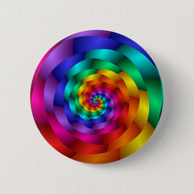 Spiralling Rainbow Rose 6 Cm Round Badge (Front)