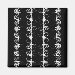 Spirals and Swirls Black and White Pattern Magnet