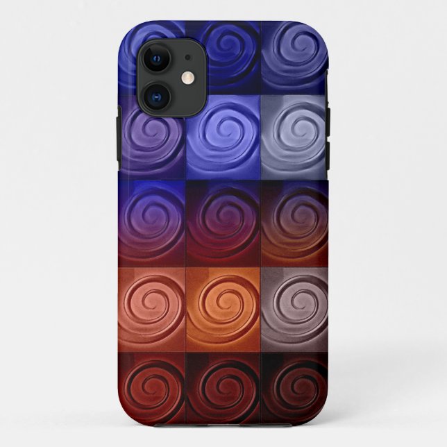 Spirals Pattern Art - Squares Case-Mate iPhone Case (Back)
