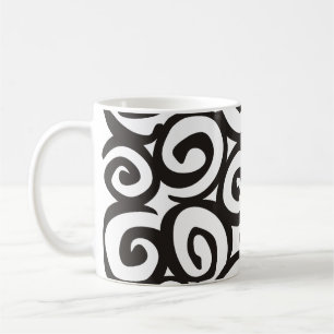 Spirals Pattern Black & White + your ideas Coffee Mug