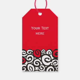Spirals Pattern Black & White + your ideas Gift Tags