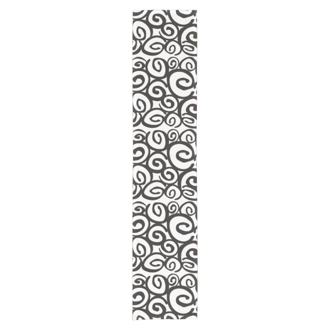 Spirals Pattern Black & White + your ideas Short Table Runner (Front)