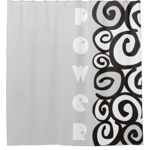 Spirals Pattern Black & White + your ideas Shower Curtain