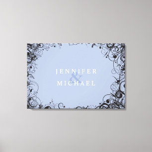 SPIRALS & STARS Jewish Wedding Sign-In Board Canvas Print