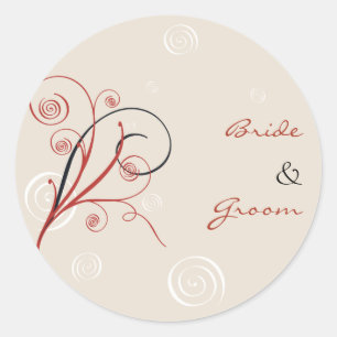 Spirals Wedding Save The Date Classic Round Sticker