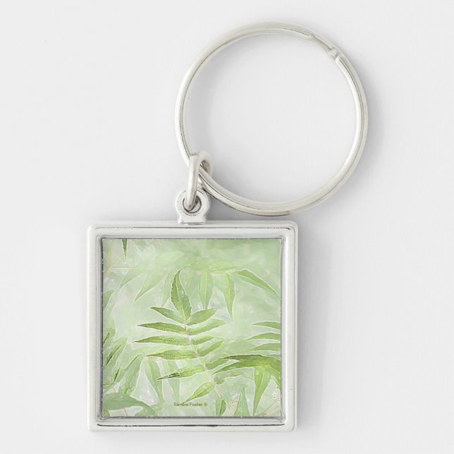Spirea Leaves - Digital Artwork KeyChain (Front)